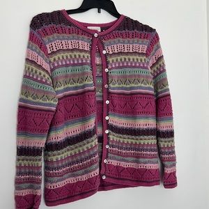 multicolored crochet cardigan sweater